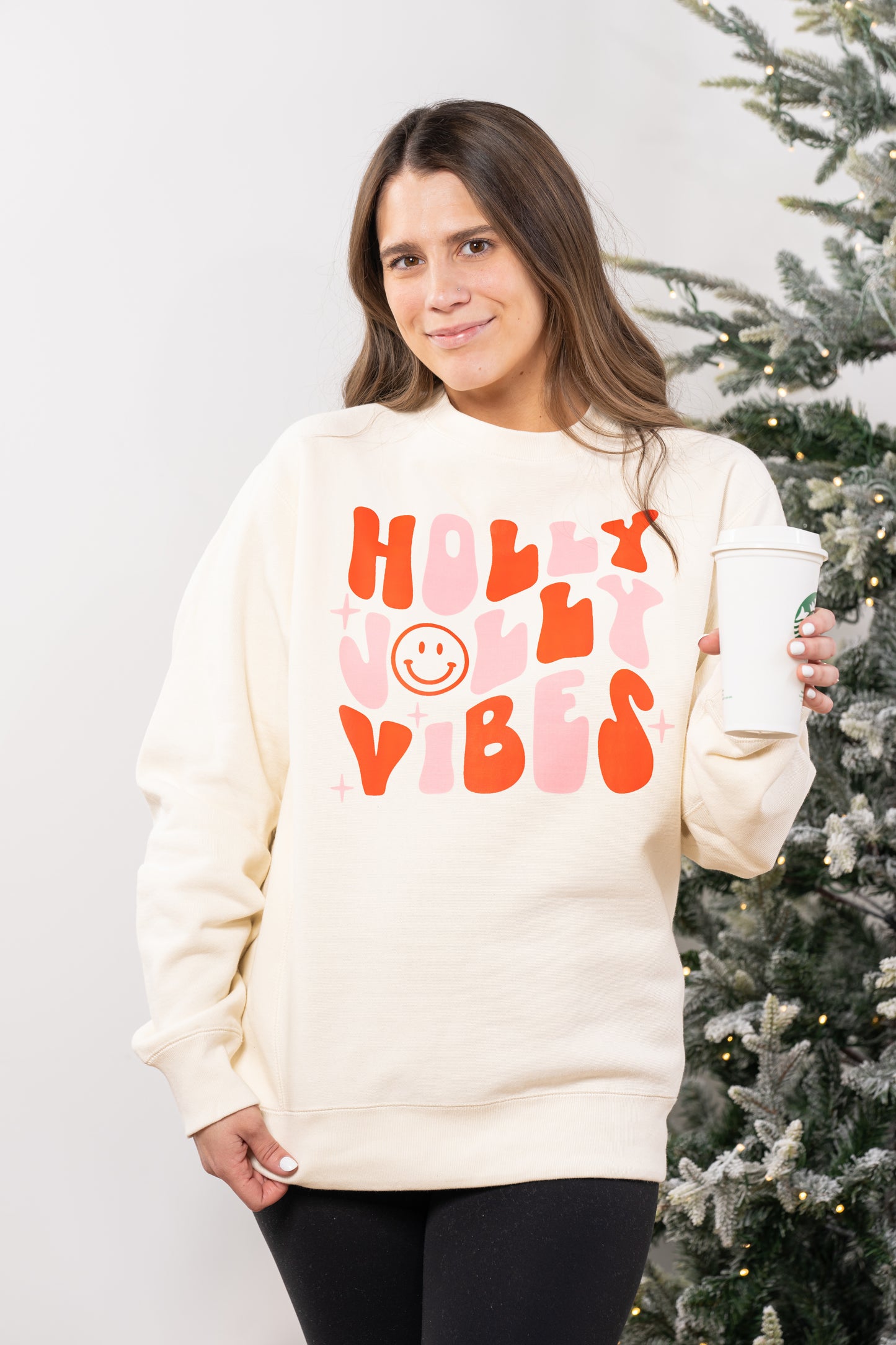 Holly Jolly Vibes - Heavyweight Sweatshirt (Natural)