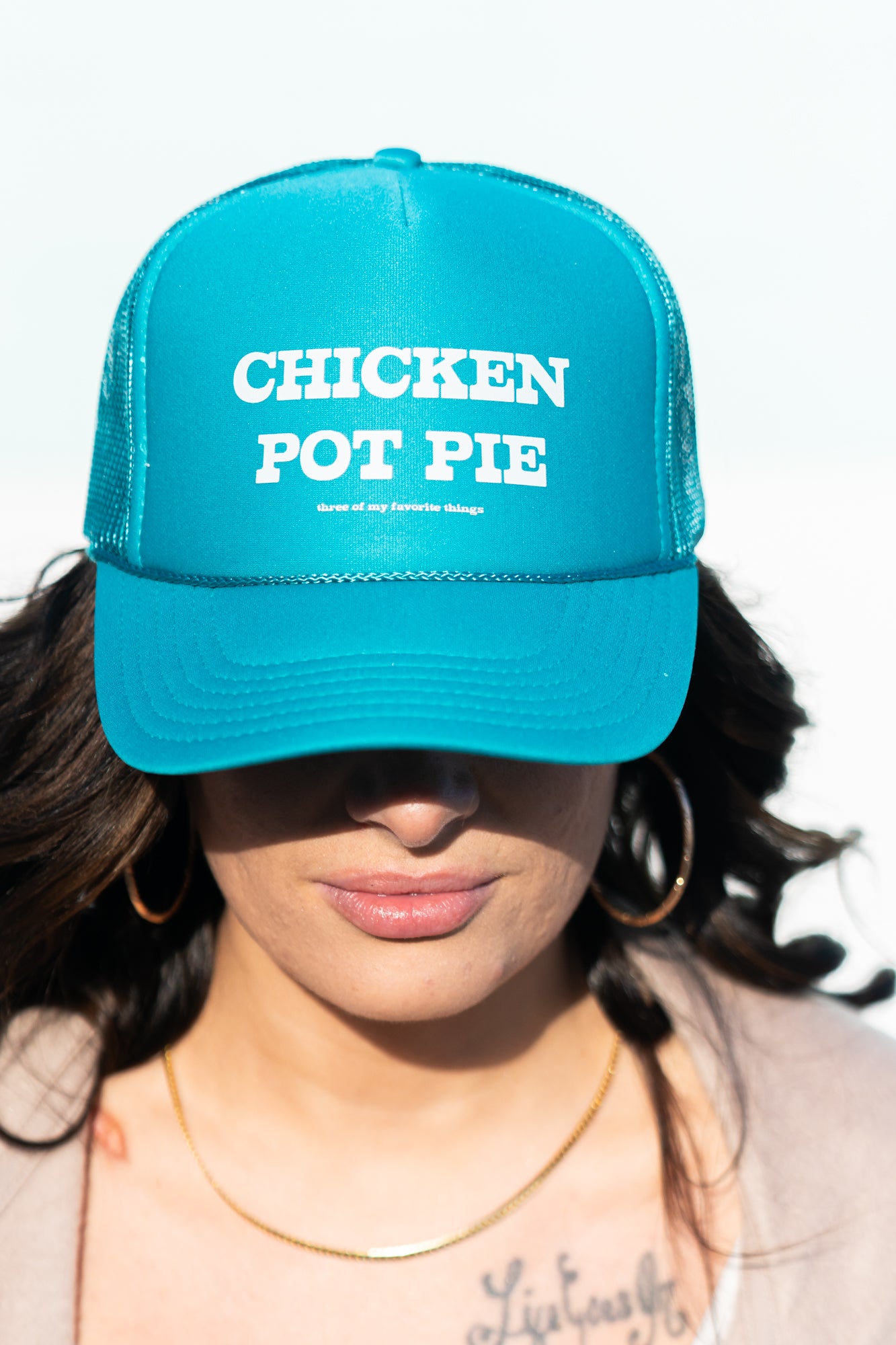 Chicken Pot Pie (Three Of My Favorite Things) - Foam Trucker Hat (Teal)