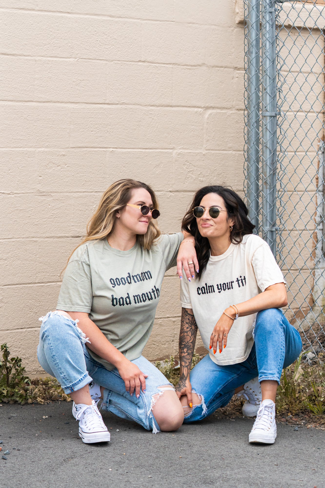 Calm Your Tits - Cropped Tee (Vintage Natural)