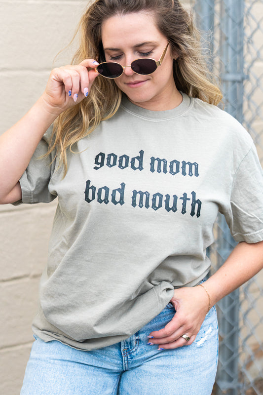 Good Mom Bad Mouth - Tee (Sandstone)