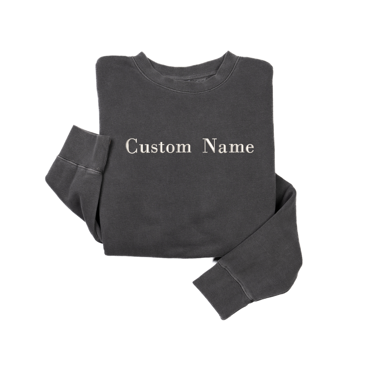 Custom Embroidered Name - Vintage Wash Sweatshirt (Charcoal)
