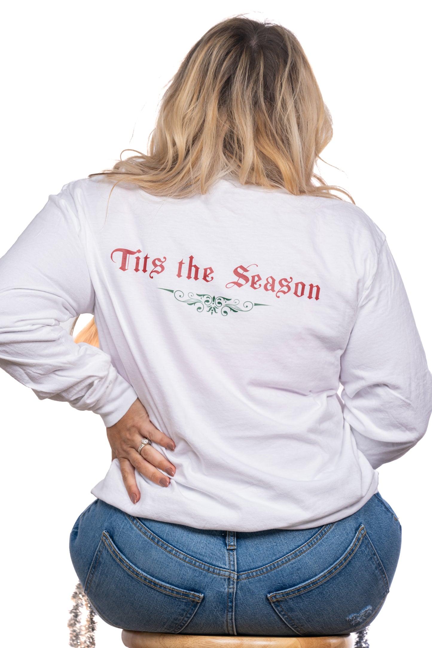 Tits the Season (Front & Back) - Tee (Vintage White, Long Sleeve)