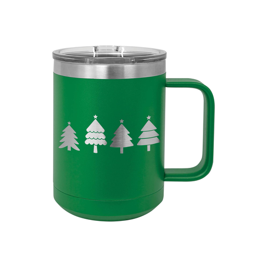 4 Christmas Trees - 15oz Coffee Mug Tumbler