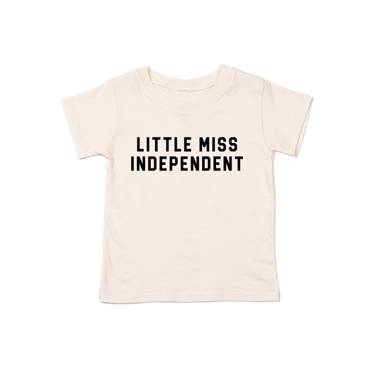 Little Miss Independent (Black) - Kids Tee (Natural)