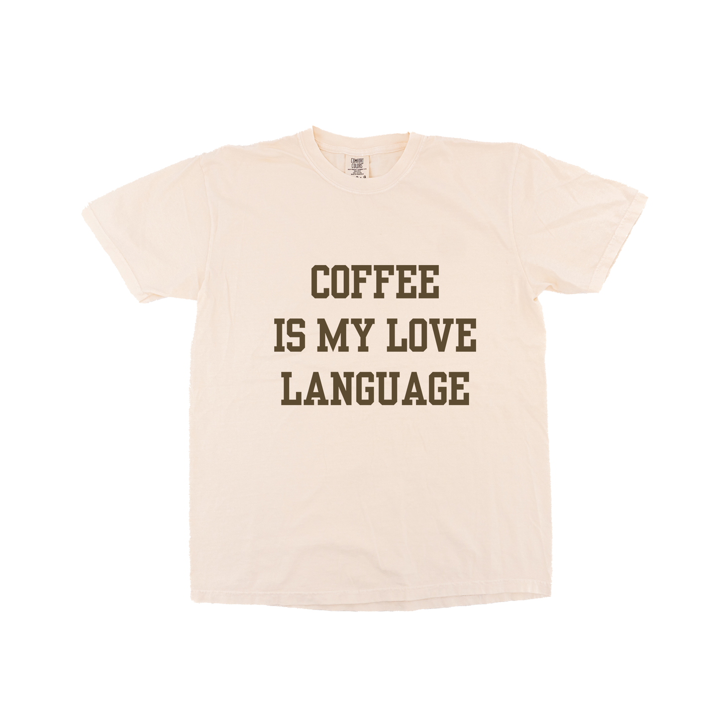 Coffee Is My Love Language (Brown) - Tee (Vintage Natural, Short Sleeve)