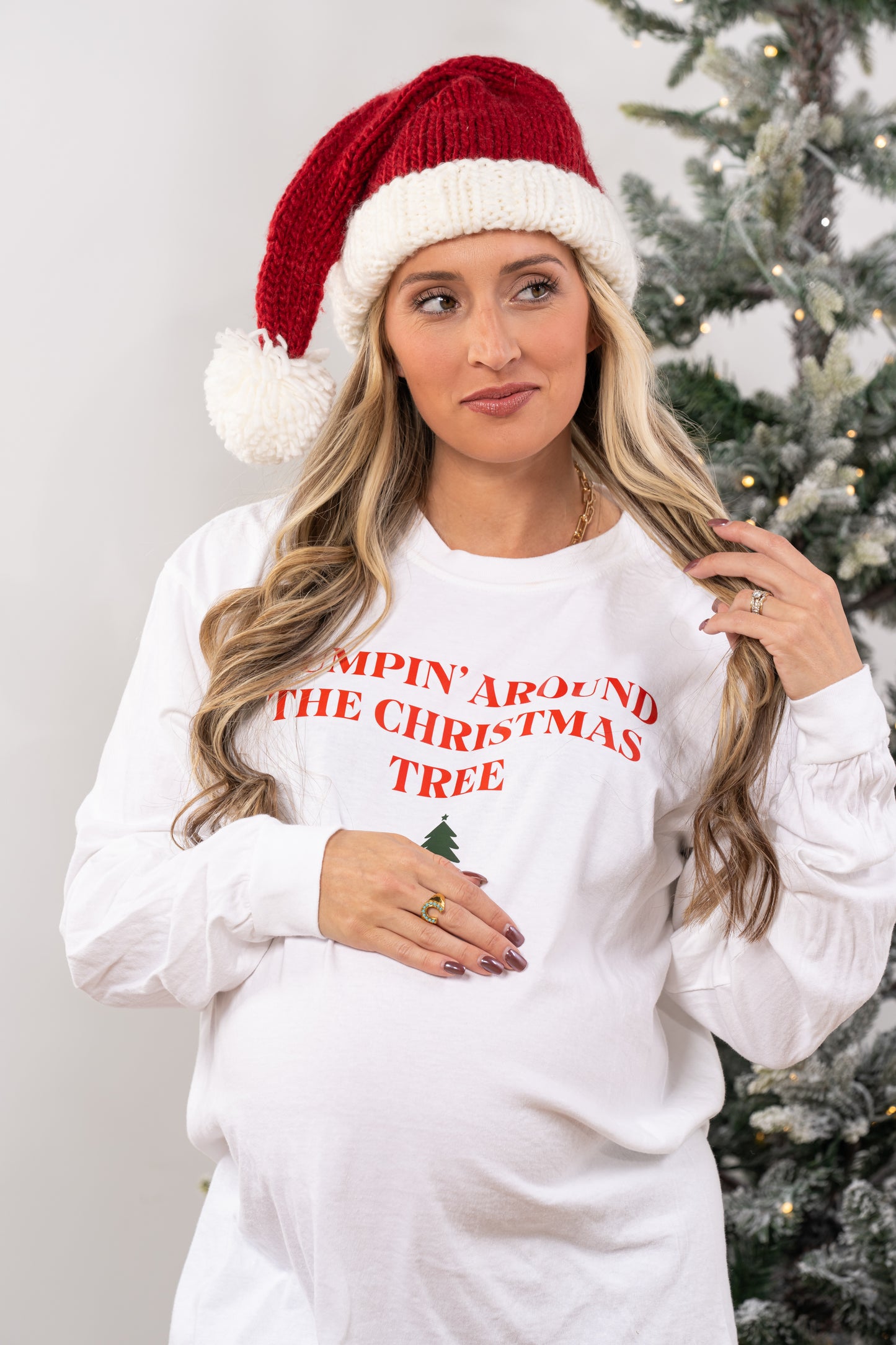 Bumpin' Around the Christmas Tree - Tee (Vintage White, Long Sleeve)