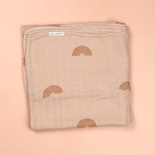 Neutral Rainbows Bamboo Cotton Muslin Swaddle