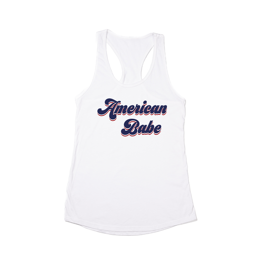 American Babe (Blue) - Women's Racerback Tank Top (White)