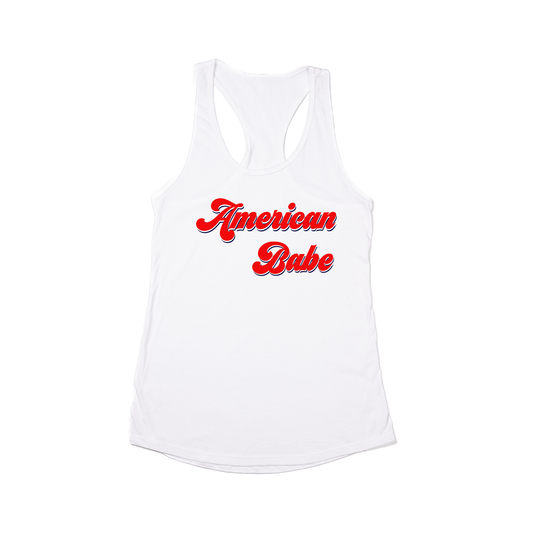 American Babe (Red) - Women's Racerback Tank Top (White)
