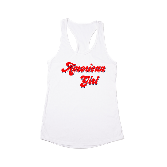 American Girl (Red) - Women's Racerback Tank Top (White)