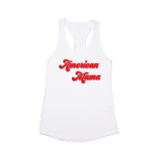 American Mama (Red) - Women's Racerback Tank Top (White)