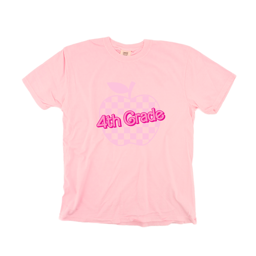 Checkered Apple Pick your Grade (Across Front) - Tee (Pale Pink)