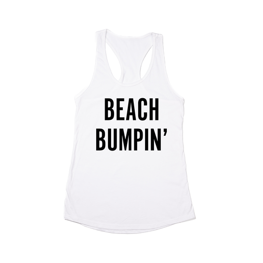 Beach Bumpin' (Black) - Women's Racerback Tank Top (White)