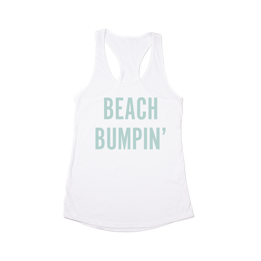 Beach Bumpin' (Sky) - Women's Racerback Tank Top (White)