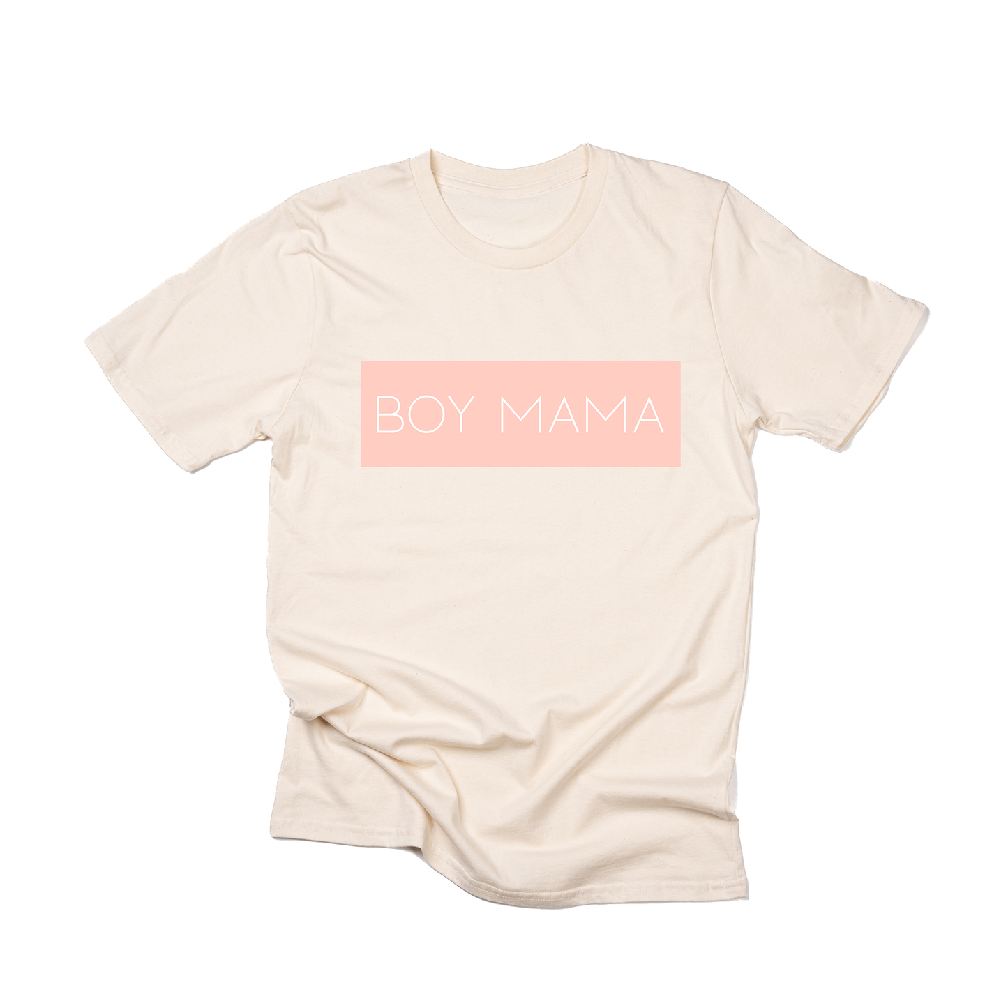 Boy Mama (Boxed Collection, Ballerina Pink Box/White Text) - Tee (Natural)