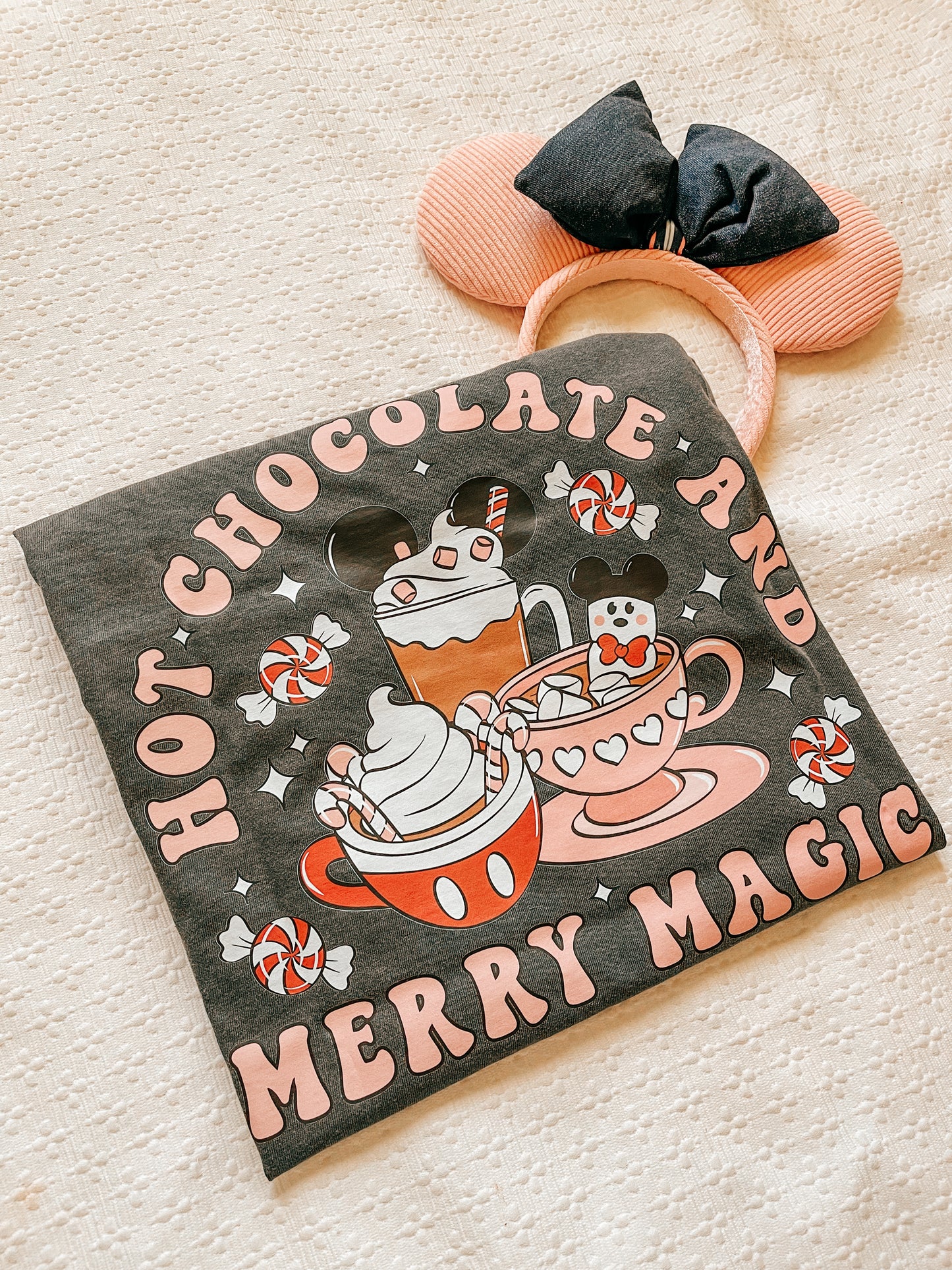 Hot Chocolate and Merry Magic (Pocket & Back) - Tee (Smoke)