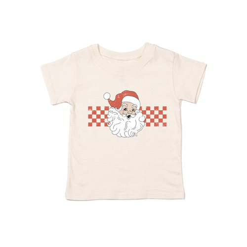 Checkered Santa Claus (Red) - Kids Tee (Natural)