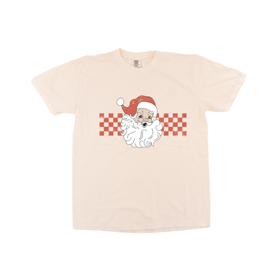 Checkered Santa Claus (Red) - Tee (Vintage Natural, Short Sleeve)