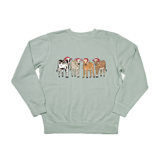 Christmas Cows - Sweatshirt (Sea Salt)