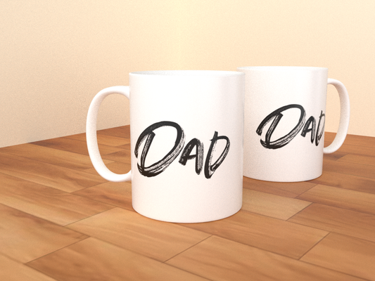 Dad (Brushed) - Coffee Mug (White)