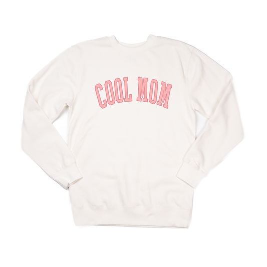 Cool Mom (Pink Varsity) - Sweatshirt (Creme)