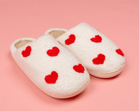 Hearts ALL OVER Patterned Slippers