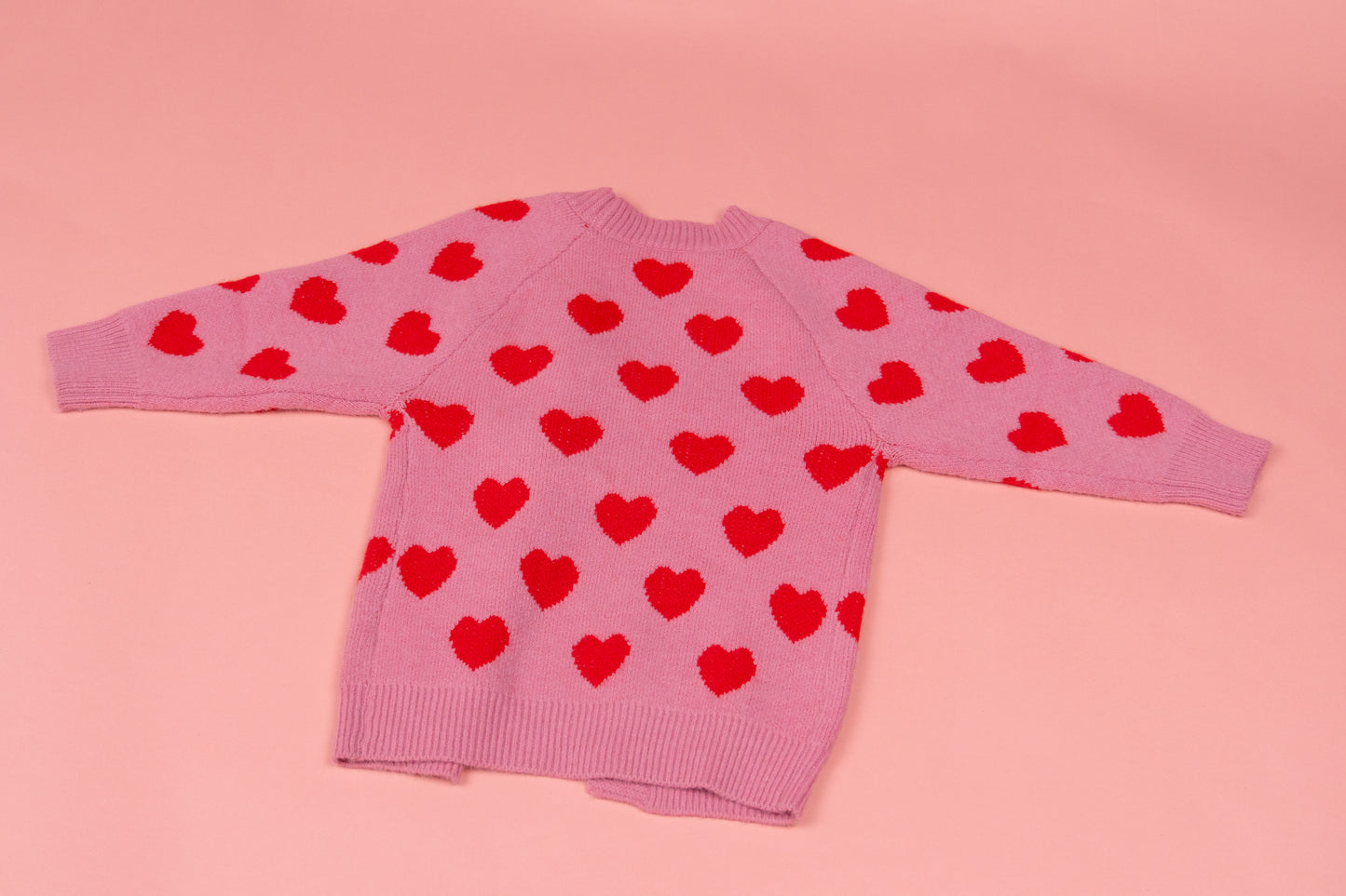 Hearts Long Sleeve Super Soft Girls Cardigan Sweater