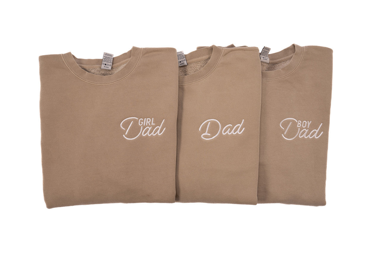 Girl Dad® (Ace, Pocket) - Embroidered Sweatshirt (Tan)