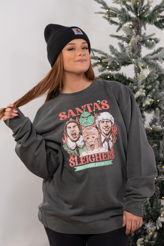 Santa's Sleighers (Graphic) - Sweatshirt (Charcoal)
