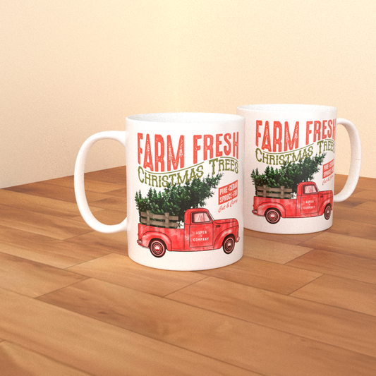 Farm Fresh Christmas Trees  - Coffee Mug (White)