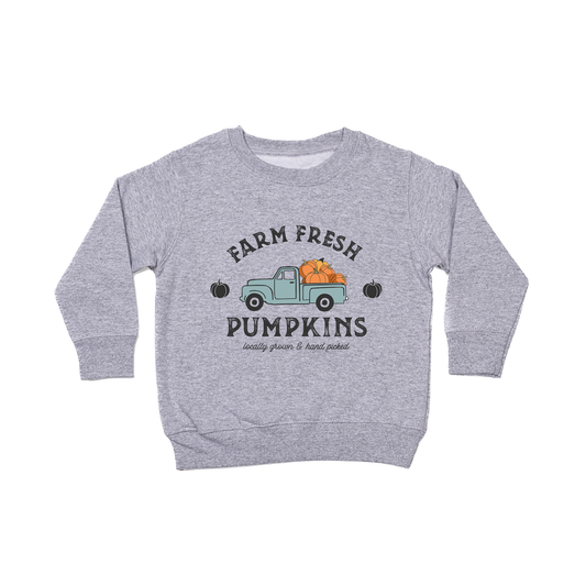 Farm Fresh Pumpkins - Kids Sweatshirt (Heather Gray)