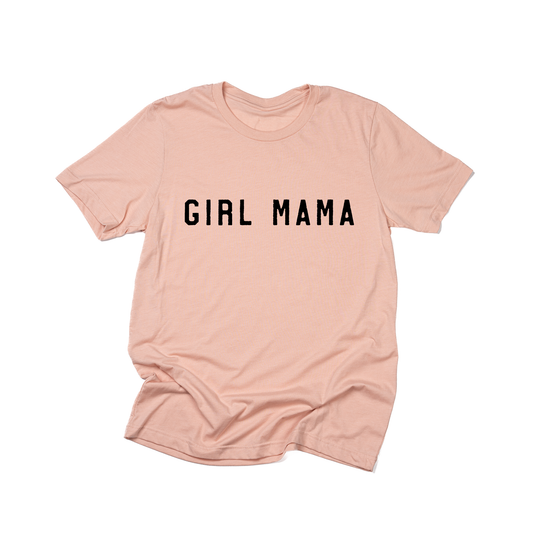 Girl Mama (Across Front, Black) - Tee (Peach)
