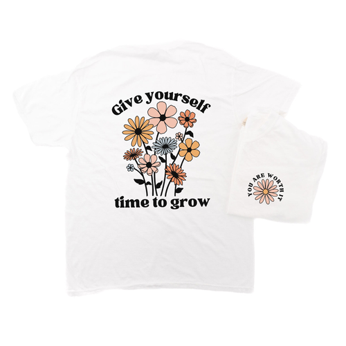 Give Yourself Time To Grow (Pocket & Back) - Tee (Vintage White)