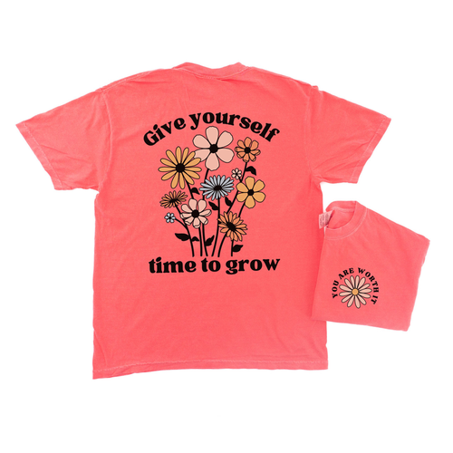 Give Yourself Time To Grow (Pocket & Back) - Tee (Watermelon)