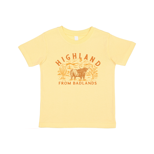 Highland From The Badlands - Kids Tee (Yellow)