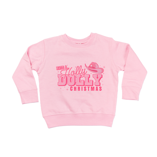 Holly Dolly Christmas - Kids Sweatshirt (Pink)