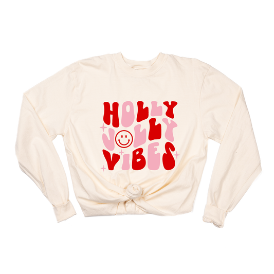 Holly Jolly Vibes - Tee (Vintage Natural, Long Sleeve)