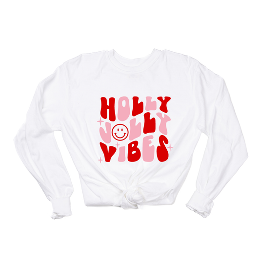 Holly Jolly Vibes - Tee (Vintage White, Long Sleeve)