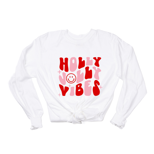 Holly Jolly Vibes - Tee (Vintage White, Long Sleeve)