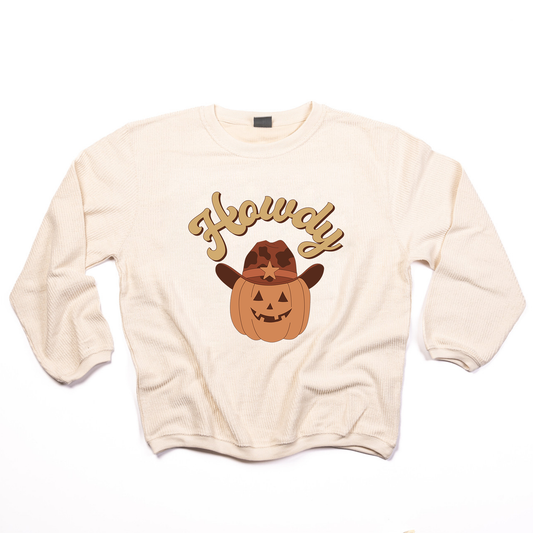 Howdy Pumpkin - Corded Sweatshirt (Ivory)