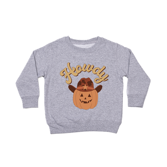 Howdy Pumpkin - Kids Sweatshirt (Heather Gray)
