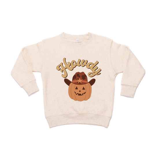 Howdy Pumpkin - Kids Sweatshirt (Heather Natural)