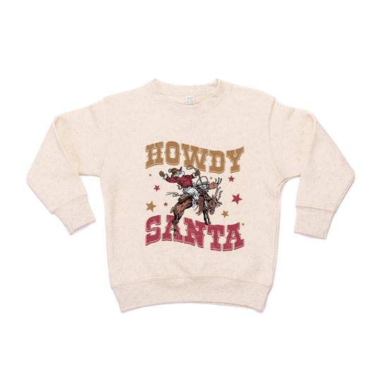 Howdy Santa (Rodeo) - Kids Sweatshirt (Heather Natural)