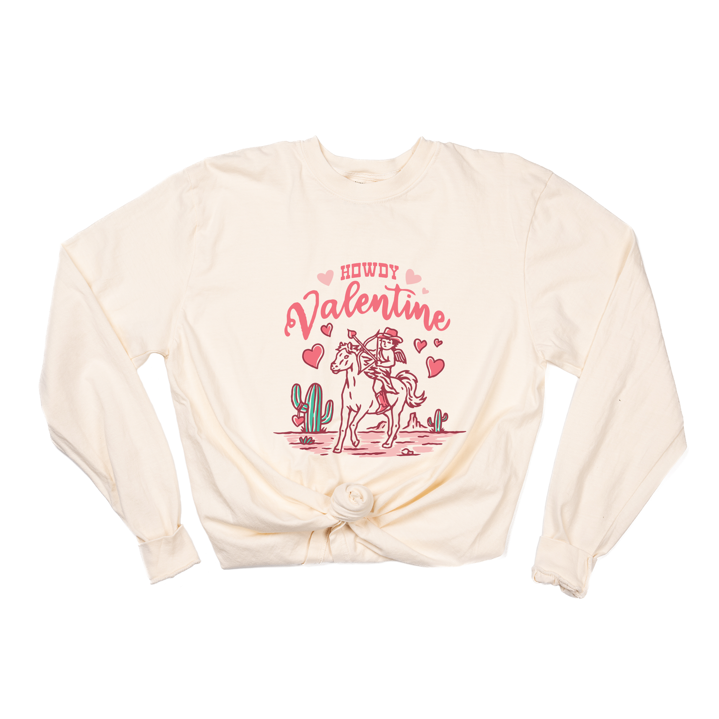 Howdy Valentine (Cupid) - Tee (Vintage Natural, Long Sleeve)