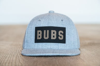 BUBS (Leather Patch) - Kids Trucker Hat (Heather Light Gray)