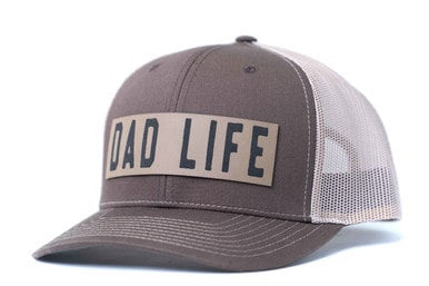 Dad Life (Leather Patch) - Trucker Hat (Brown/Tan)