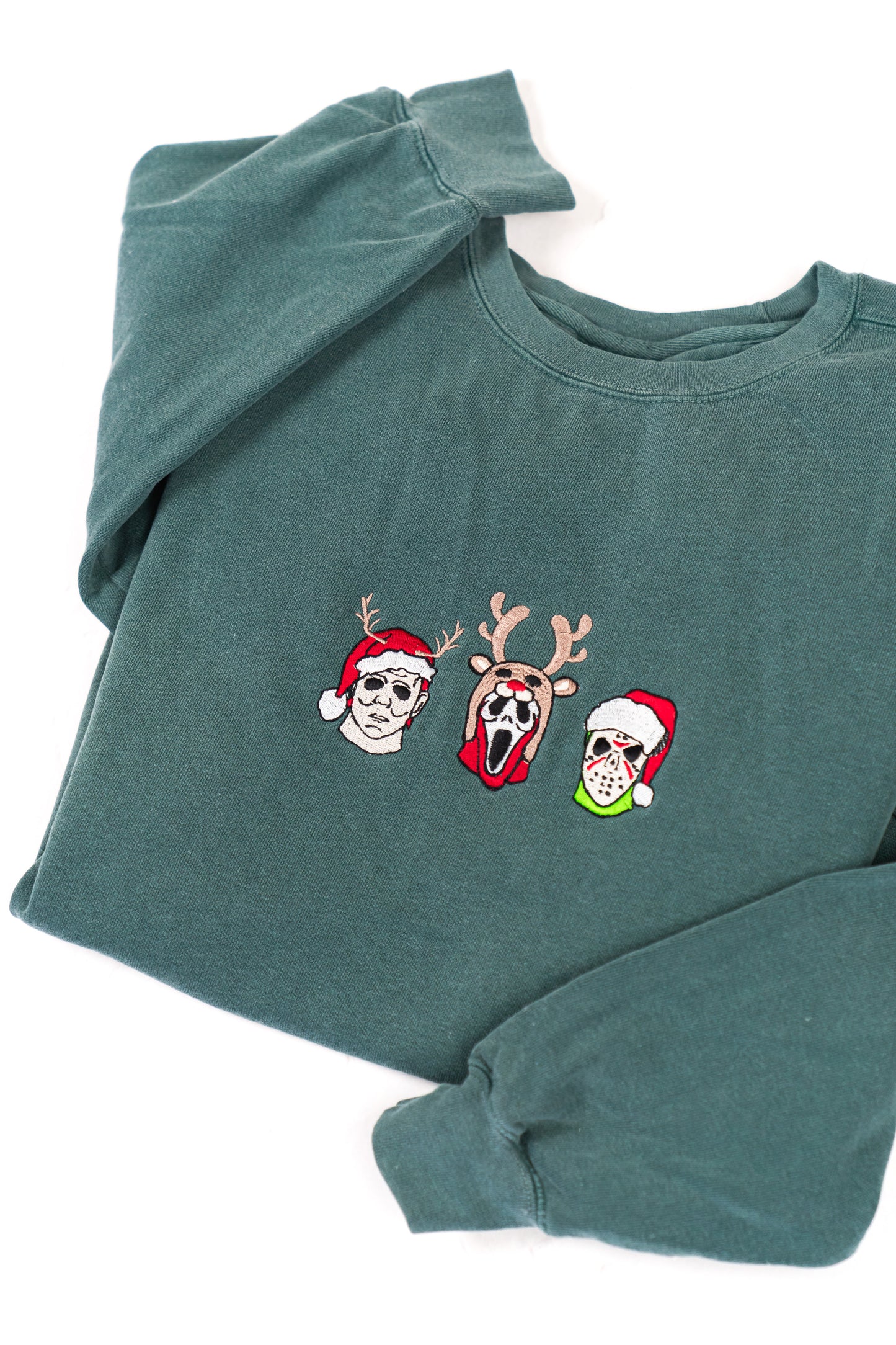Scary Movie Christmas - Embroidered Sweatshirt (Blue Spruce)