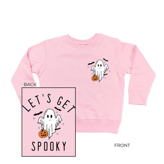 Lets Get Spooky (Pocket & Back) - Kids Sweatshirt (Pink)