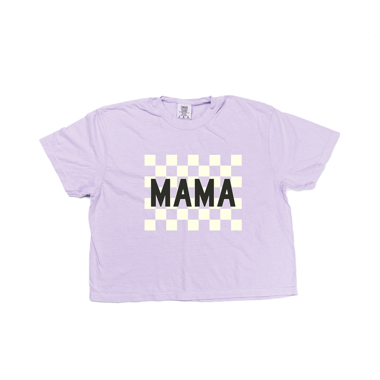 Mama Checkered - Cropped Tee (Pale Purple)