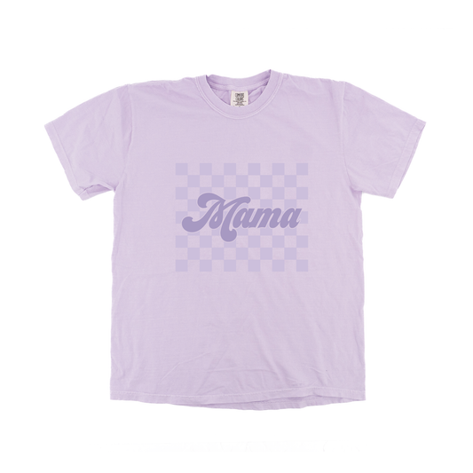 Mama (Checkered, Purple) - Tee (Pale Purple)
